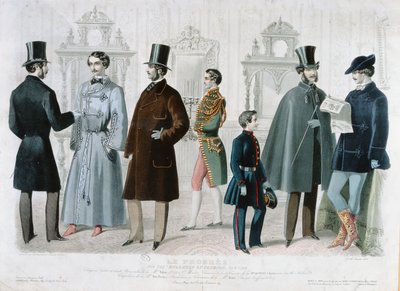 Parijse modeplaat voor het Bulletin of Fashion, New York, februari 1858 door French School