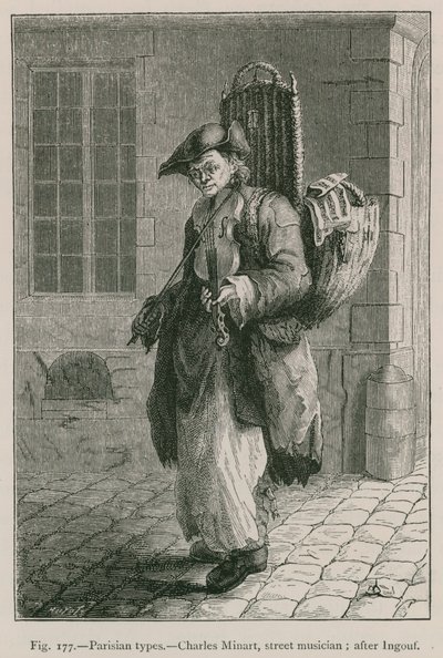 Parijse types, Charles Minart, straatmuzikant (naar Ingouf) door French School