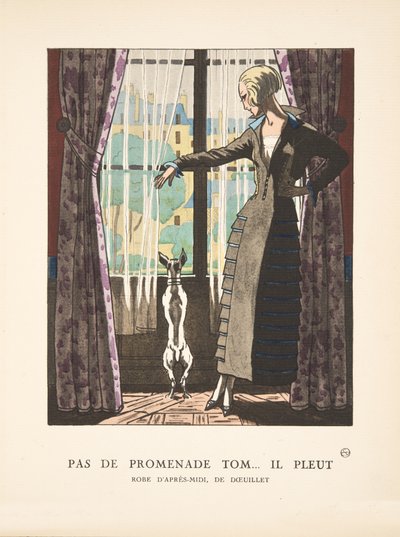 Geen Wandeling Tom ... als het regent, uit een Collectie van Modeplaten door French School