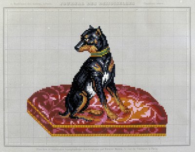 Patroon voor kruissteekborduurwerk (hond) - in 