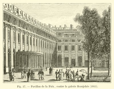 Paviljoen van de Vrede, tegen de Beaujolais galerij, 1815 door French School