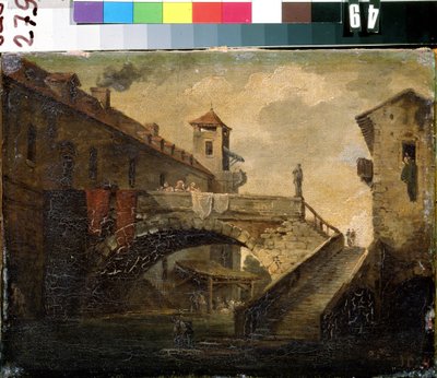 Landschap in een Frans dorp door French School