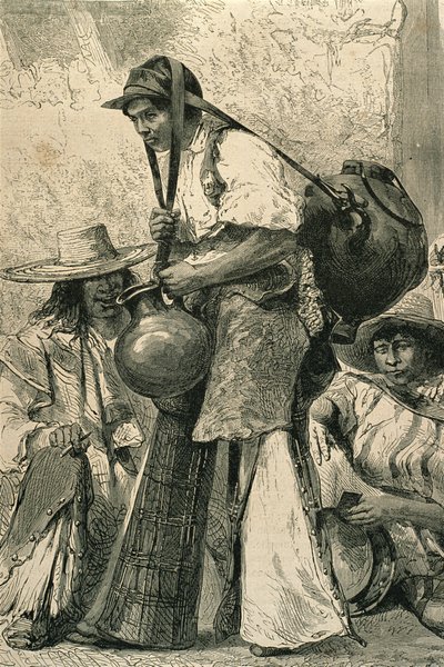 Boeren in Mexico-Stad, 1860s door French School