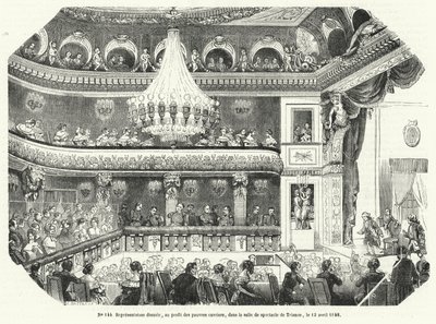 Voorstelling gegeven ten behoeve van arme arbeiders in het Trianon, Versailles door French School