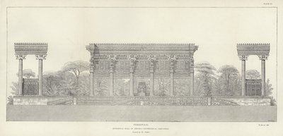 Persepolis, hypostyle hal van Xerxes, geometrische elevatie, gerestaureerd door Ch Chipiez door French School
