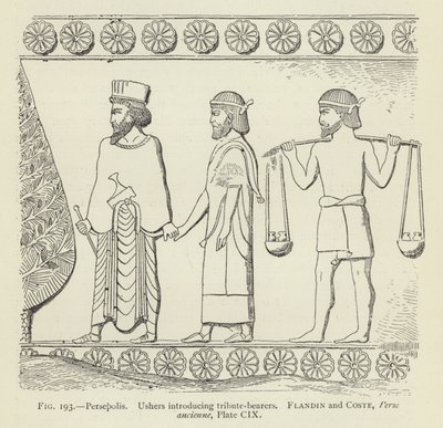 Persepolis, bedienden introduceren schatplichtigen door French School