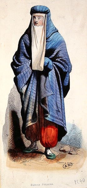 Perzische vrouw, ca. 1840 door French School