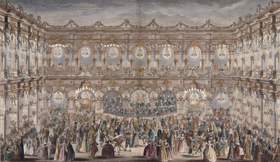 Perspectief Zicht op de Balzaal, gebouwd in de Binnenplaats van het Stadhuis door French School