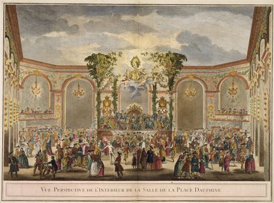 Perspectief Zicht op het Interieur van de Kamer van de Place Dauphine door French School