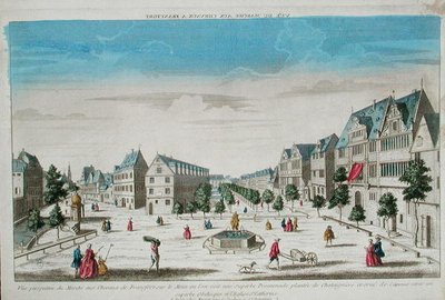 Perspectiefzicht op de Rossmarkt, Frankfurt door French School