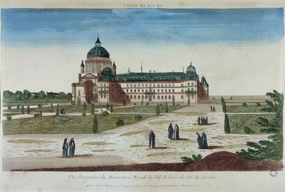Perspectief Weergave van het Val-de-Grace Klooster vanuit de Tuinen door French School