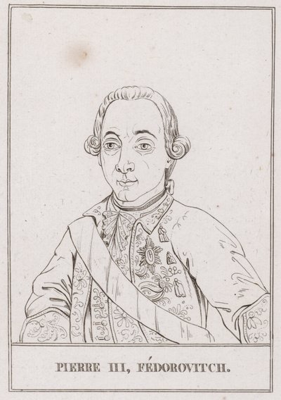 Peter III, tsaar van Rusland (gravure) door French School