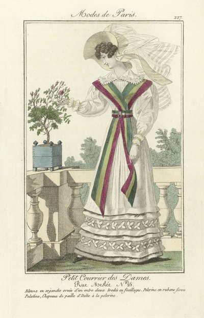 Petit Courrier des Dames, Rue Meslee No. 25, uit Modes de Paris, uitgegeven 1824 door French School