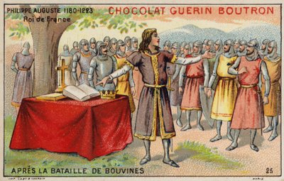 Filips Augustus, koning van Frankrijk, na de Slag om Bouvines door French School