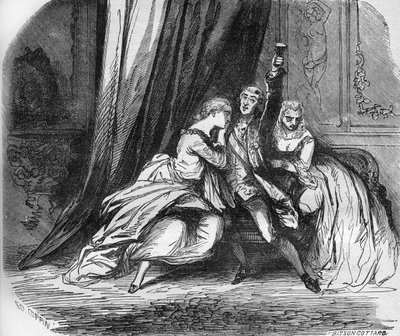 Filips II hertog van Orléans (de Regent) (1674-1723) en zijn twee dochters Marie Louise Elisabeth d