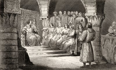 Philippe V (1293-1322) de Lange en de Staten-Generaal verwerpen de aanspraken van Jeanne II, uit 