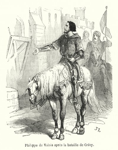 Filips van Valois na de Slag bij Crecy door French School