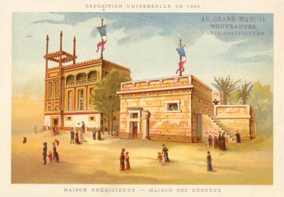 Fenicisch huis en Hebreeuws huis, Exposition Universelle 1889, Parijs door French School