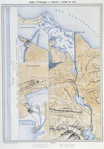 Pittoreske reis door de landengte van Suez (Plan van Suez) in 