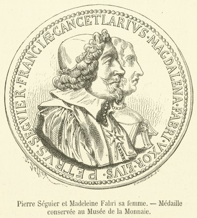 Pierre Seguier en Madeleine Fabri zijn vrouw, medaille bewaard in het Muntmuseum door French School