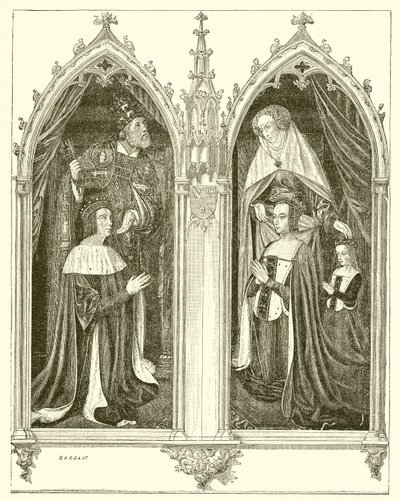 Pierre de Bourbon en Anne de Beaujeu, zijn vrouw door French School