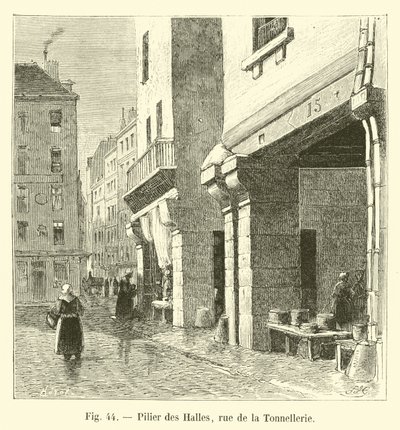 Pilaar van de Hallen, rue de la Tonnellerie door French School