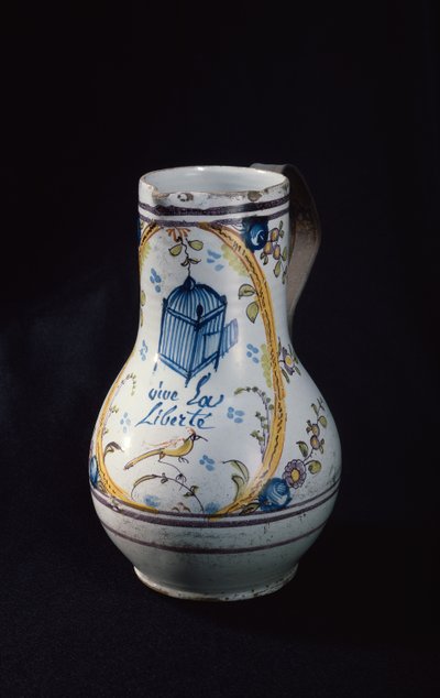 Kruik met de inscriptie Vive la Liberte, 1789 door French School