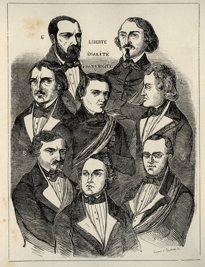 Verkiezingsaffiche 1848 - Franse republikeinse politici door French School