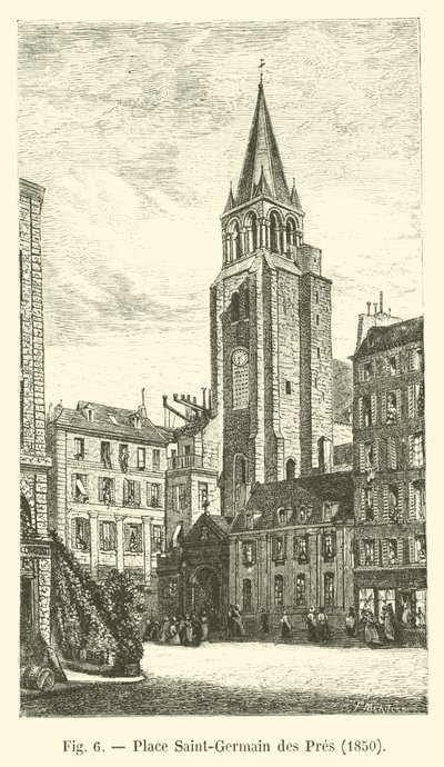 Place Saint-Germain des Pres, 1850 door French School