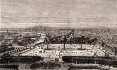 Place de la Concorde in Parijs - gravure in 