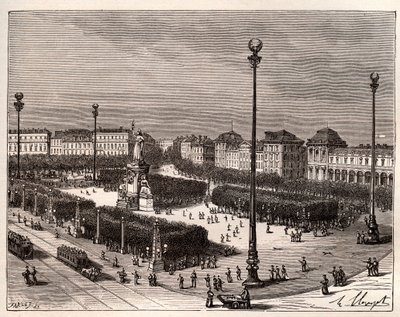 Place de la Republique in Parijs - gravure in 