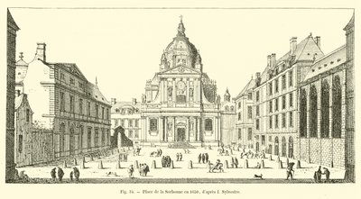 Place de la Sorbonne in 1650, naar I Sylvestre door French School