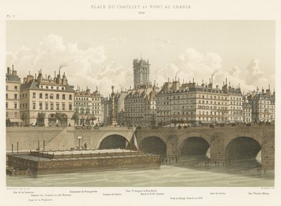 Place du Chatelet en Pont au Change, 1830 door French School