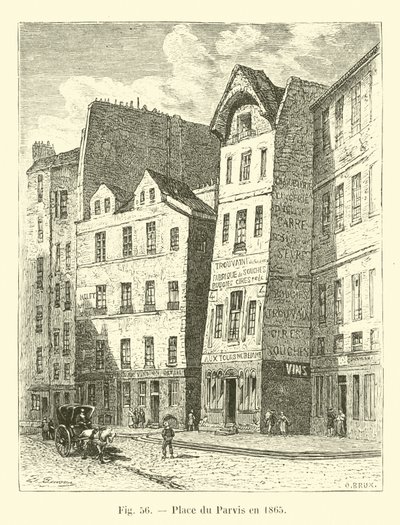 Place du Parvis in 1865 door French School