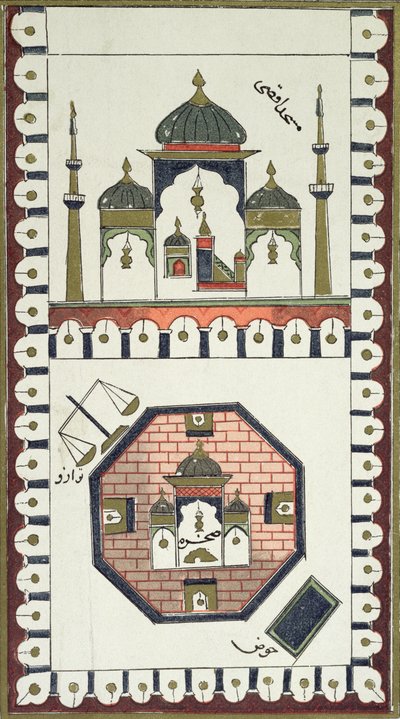 Plan van de Al-Aqsa Moskee en de Qubbat Al-Sakhra (Rotskoepel), naar een 18e-eeuws Arabisch manuscript door French School