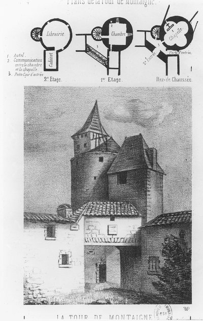 Plan van de Tour de Montaigne, in Saint-Michel-de-Montaigne door French School
