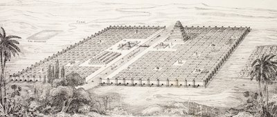 Plan van de stad Babylon, Mesopotamië, rond de 5e eeuw v.Chr. volgens een beschrijving van Herodotus, uit L