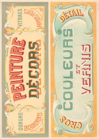 Bord 22: Signagemodellen voor Art Nouveau letter schilder door French School