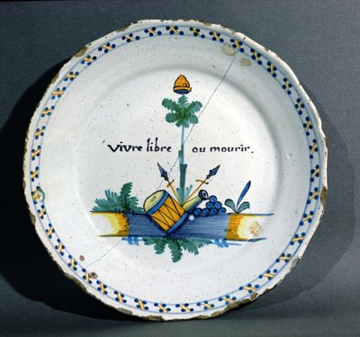 Bord met de Vrijheidsboom, verklarend Vrijheid of Dood, ca. 1792 door French School