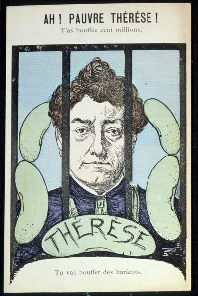 Arme Therese, je hebt een miljoen opgeslokt, je staat op het punt bonen te slokken, c.1903 door French School