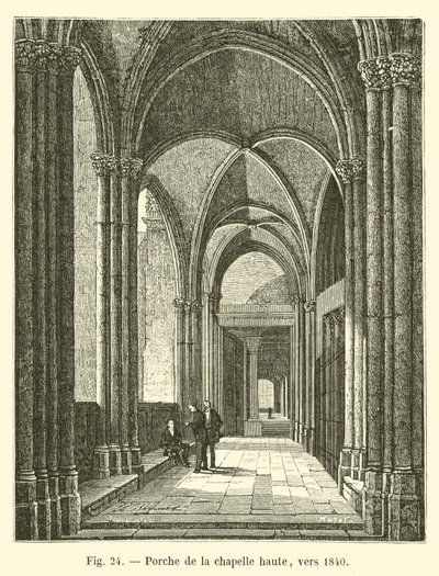Portaal van de hoge kapel, rond 1840 door French School