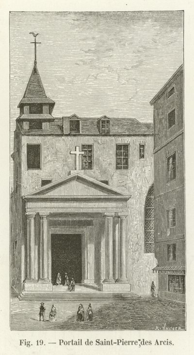 Portaal van Saint-Pierre des Arcis door French School