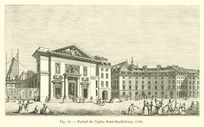Portaal van de kerk Saint-Barthélemy, 1789 door French School