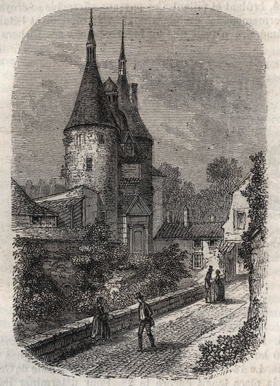Porte de la Craffe in Nancy, overblijfsel van middeleeuwse vestingwerken, opgericht in de 14e eeuw ten noorden van de oude stad - gravure in "Histoire de France" door Victor Duruy door French School