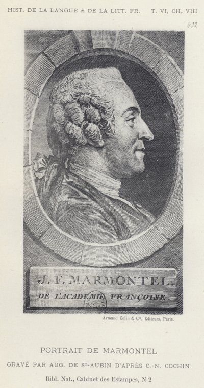 Portret van Marmontel (litho) door French School