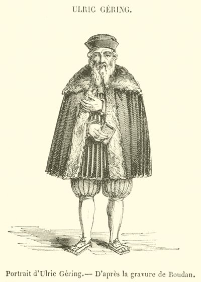 Portret van Ulric Gering (gravure) door French School
