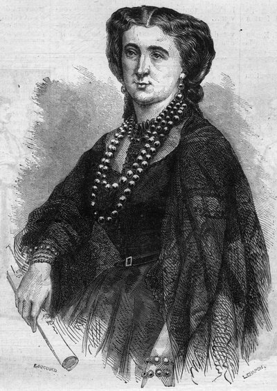 Portret van Anna de La Grange (Lagrange) (1824-1909), Franse zangeres. Gravure in 