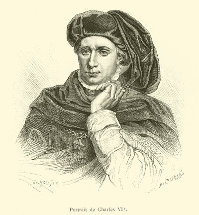 Portret van Karel VI door French School
