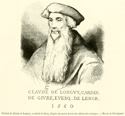 Portret van Claude de Longwy, kardinaal van Givry door French School