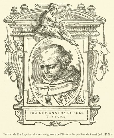 Portret van Fra Angelico (gravure) door French School
